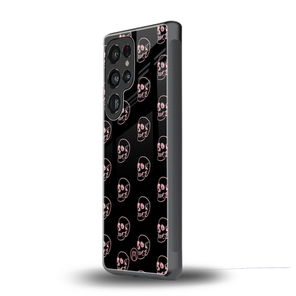 pink skull pattern back phone cover | glass case for samsung galaxy s25 ultra