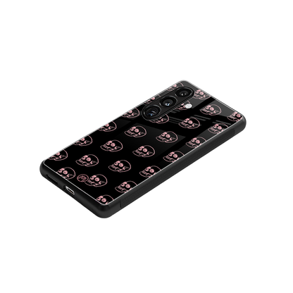 pink skull pattern back phone cover | glass case for samsung galaxy s23 plus