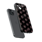 pink skull pattern back phone cover | glass case for iphone 15