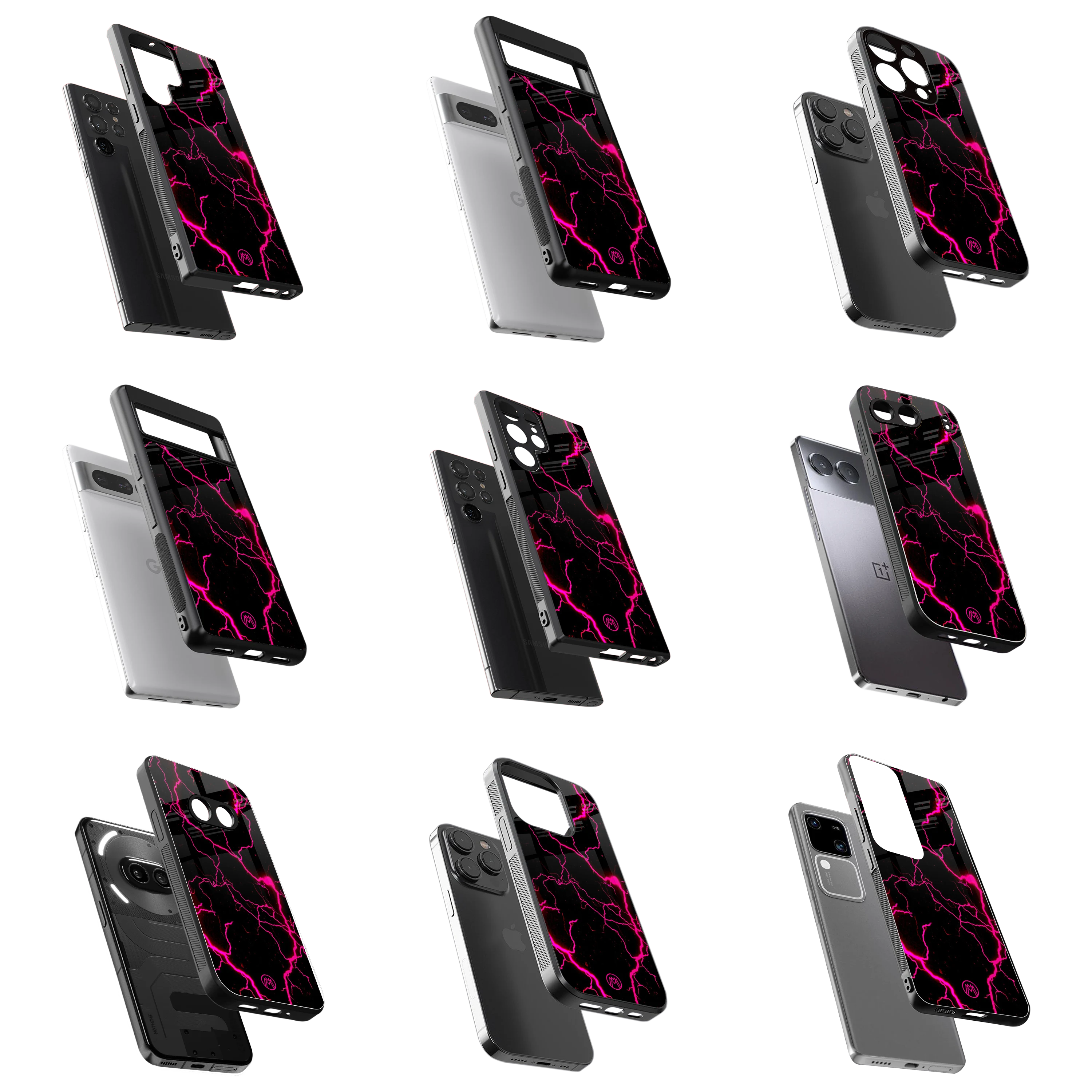 Durable Glass Back Mobile Case for iPhone, Samsung, OnePlus, Google Pixel, Redmi, Vivo, Oppo