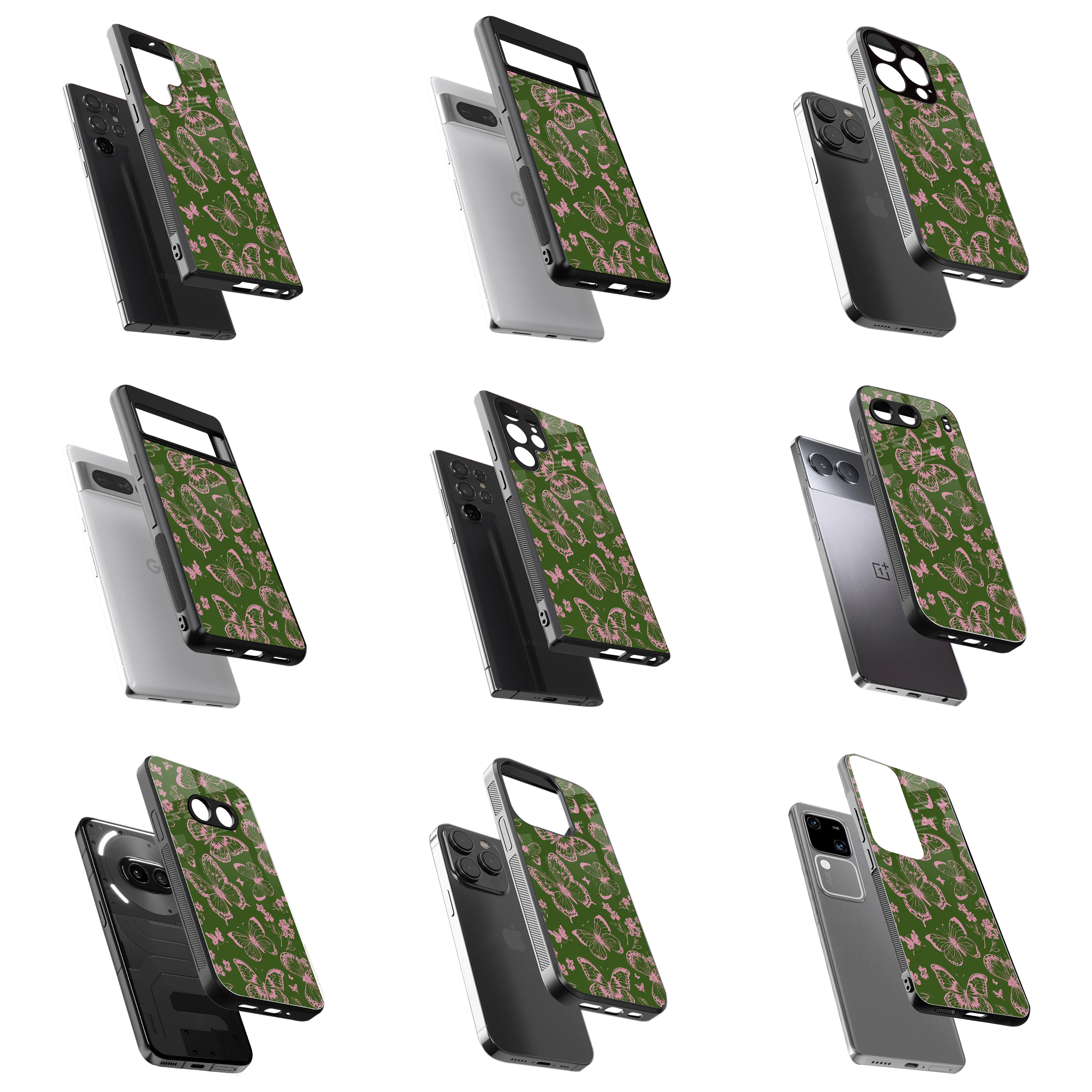 Durable Glass Back Mobile Case for iPhone, Samsung, OnePlus, Google Pixel, Redmi, Vivo, Oppo
