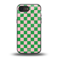 pink & green check pattern back phone cover | glass case for iphone 16e