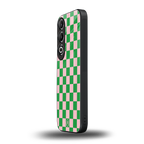 pink & green check pattern back phone cover | glass case for oneplus nord ce 4