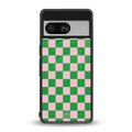 pink & green check pattern back phone cover | glass case for Google Pixel 8