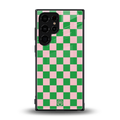pink & green check pattern back phone cover | glass case for samsung galaxy s23 ultra