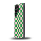 pink & green check pattern back phone cover | glass case for samsung galaxy s25 ultra