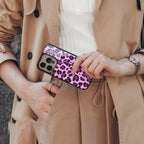 pink leopard fur back phone cover | glass case for Google Pixel 8