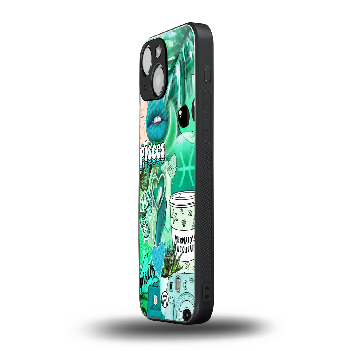 pisces aesthetic collage back phone cover | glass case for iphone 13 mini