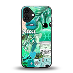 pisces aesthetic collage back phone cover | glass case for iphone 16 plus