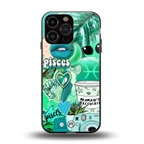 pisces aesthetic collage back phone cover | glass case for iphone 16 pro max