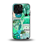 pisces aesthetic collage back phone cover | glass case for iphone 16 pro