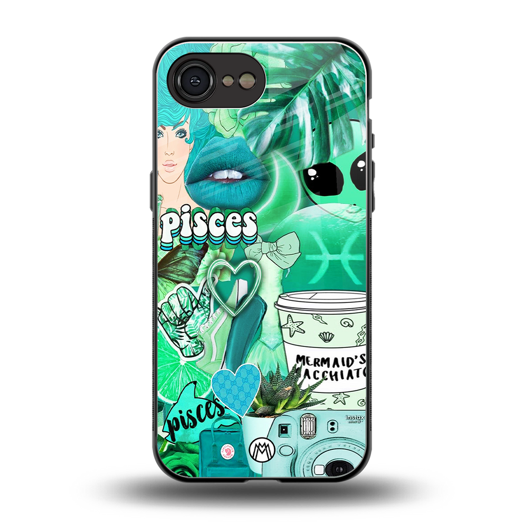 pisces aesthetic collage back phone cover | glass case for iphone 16e