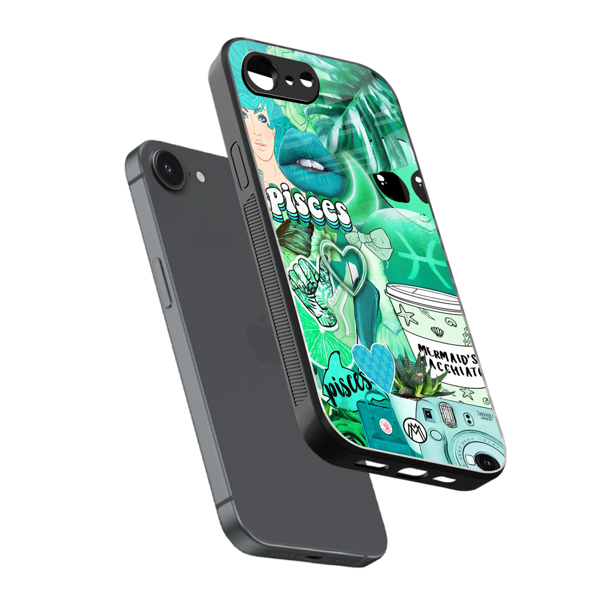 pisces aesthetic collage back phone cover | glass case for iphone 16e