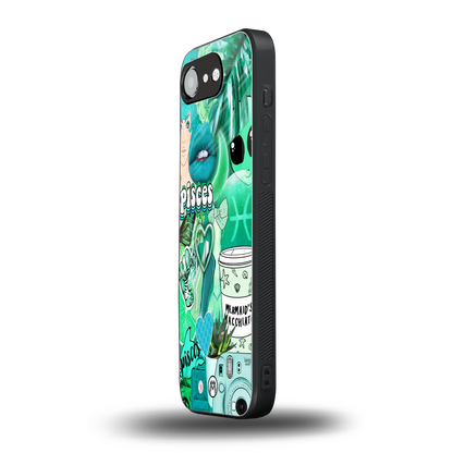 pisces aesthetic collage back phone cover | glass case for iphone 16e