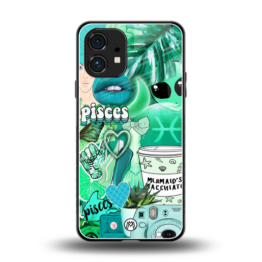 pisces aesthetic collage back phone cover | glass case for nothing phone 1