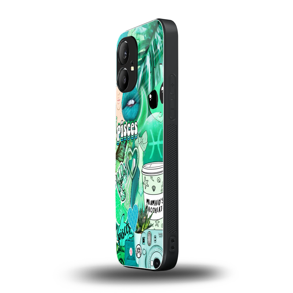 pisces aesthetic collage back phone cover | glass case for nothing phone 1
