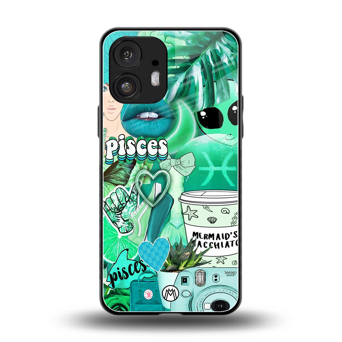 pisces aesthetic collage back phone cover | glass case for nothing phone 2