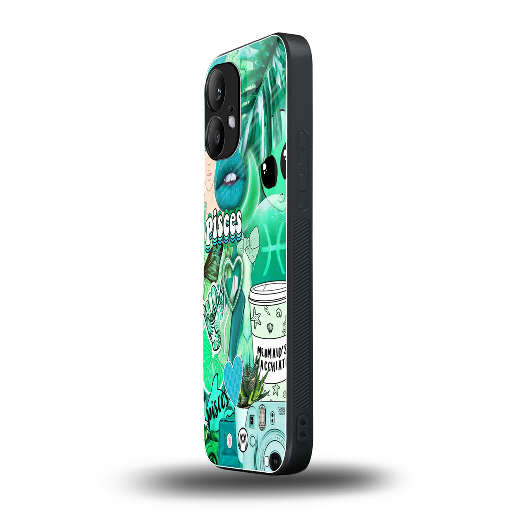 pisces aesthetic collage back phone cover | glass case for nothing phone 2