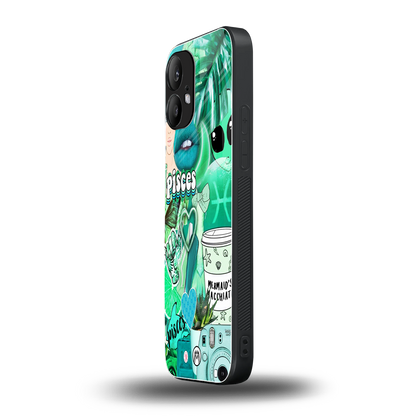 pisces aesthetic collage back phone cover | glass case for nothing phone 2