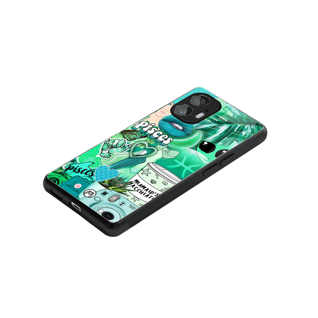pisces aesthetic collage back phone cover | glass case for nothing phone 2