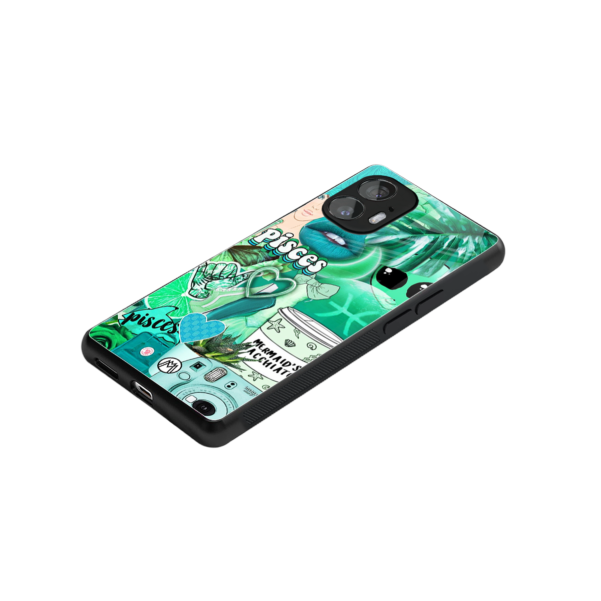 pisces aesthetic collage back phone cover | glass case for nothing phone 2