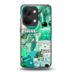 pisces aesthetic collage back phone cover | glass case for oneplus nord 3