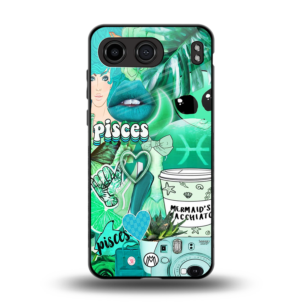 pisces aesthetic collage back phone cover | glass case for oneplus nord 4