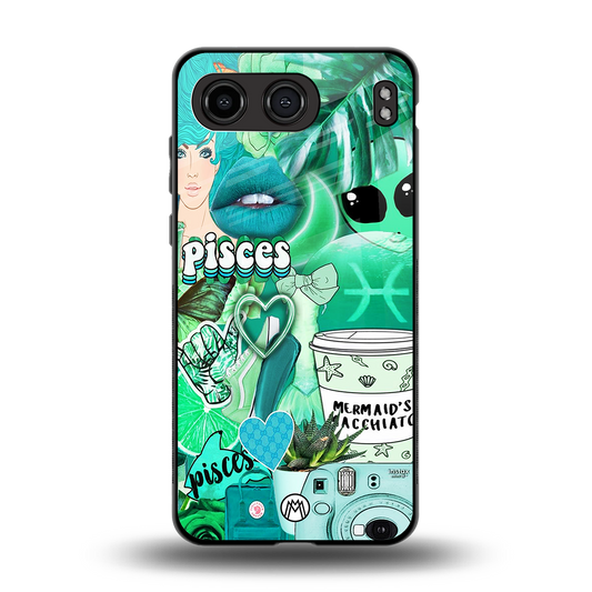 pisces aesthetic collage back phone cover | glass case for oneplus nord 4