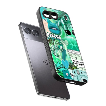 pisces aesthetic collage back phone cover | glass case for oneplus nord 4