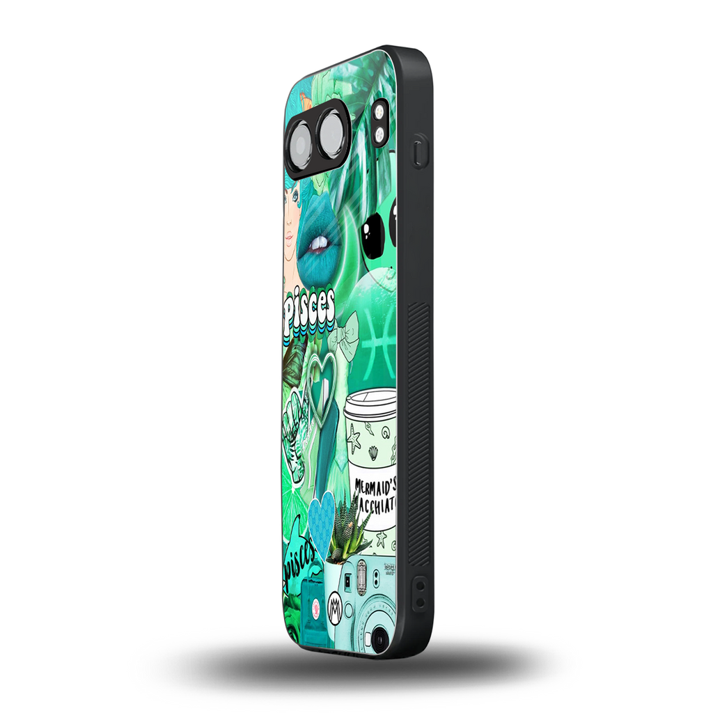 pisces aesthetic collage back phone cover | glass case for oneplus nord 4