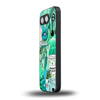 pisces aesthetic collage back phone cover | glass case for oneplus nord 4