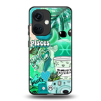 pisces aesthetic collage back phone cover | glass case for oneplus nord ce 3