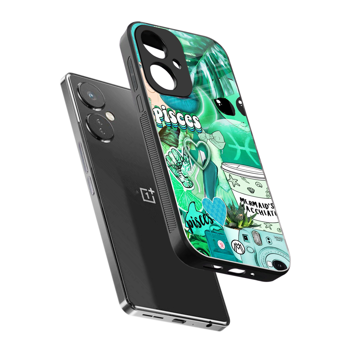 pisces aesthetic collage back phone cover | glass case for oneplus nord ce 3