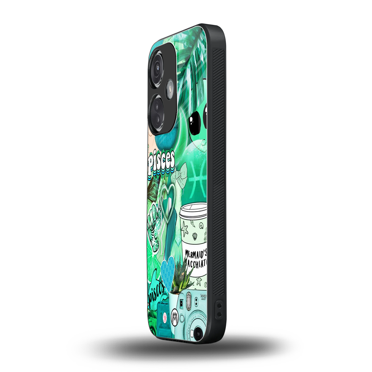 pisces aesthetic collage back phone cover | glass case for oneplus nord ce 3