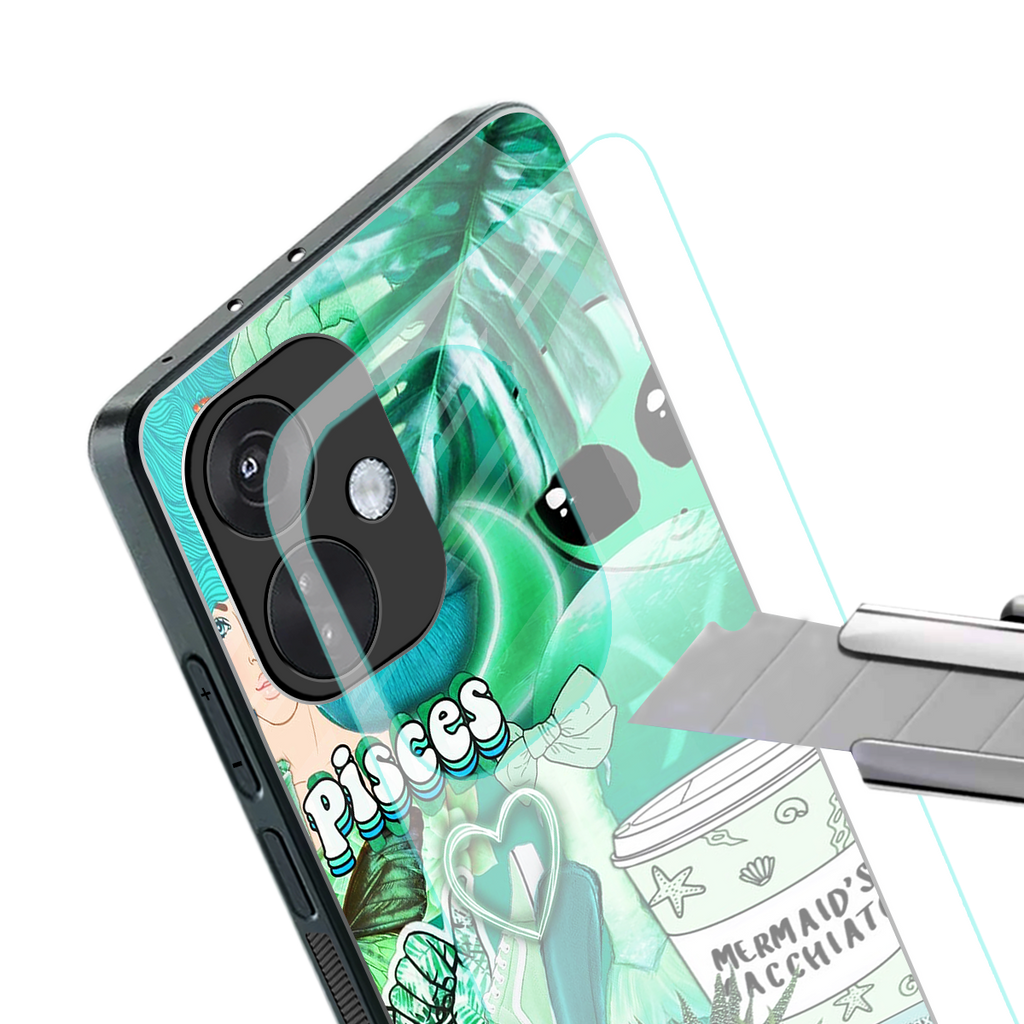pisces aesthetic collage back phone cover | glass case for oneplus nord ce 3