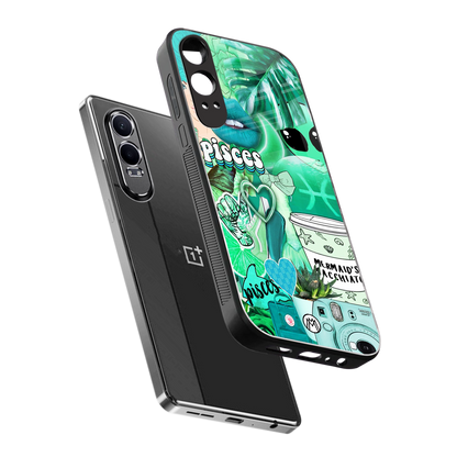 pisces aesthetic collage back phone cover | glass case for oneplus nord ce 4 lite