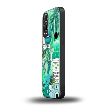 pisces aesthetic collage back phone cover | glass case for oneplus nord ce 4 lite