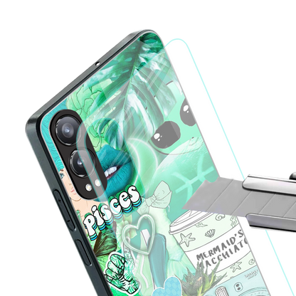 pisces aesthetic collage back phone cover | glass case for oneplus nord ce 4 lite