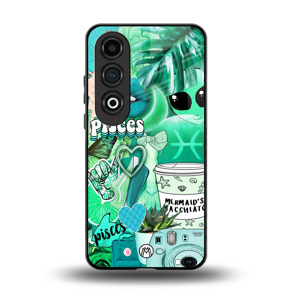 pisces aesthetic collage back phone cover | glass case for oneplus nord ce 4