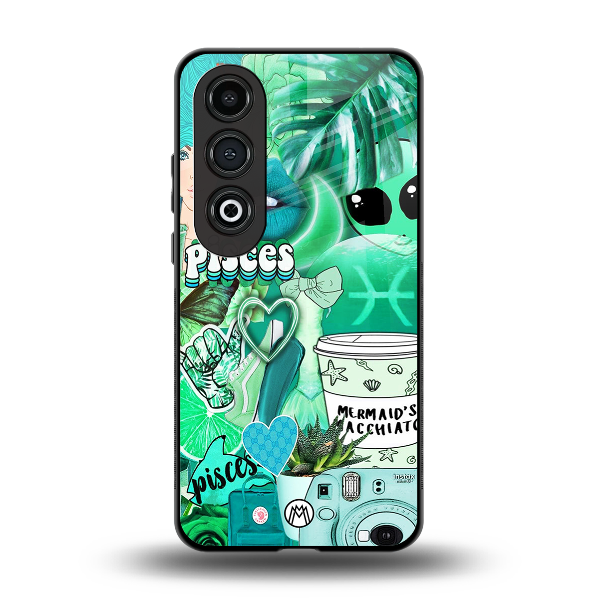 pisces aesthetic collage back phone cover | glass case for oneplus nord ce 4
