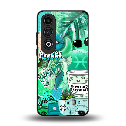 pisces aesthetic collage back phone cover | glass case for oneplus nord ce 4