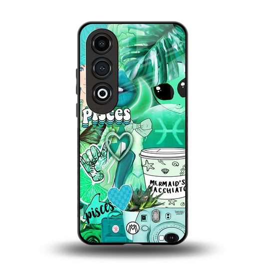 pisces aesthetic collage back phone cover | glass case for oneplus nord ce 4