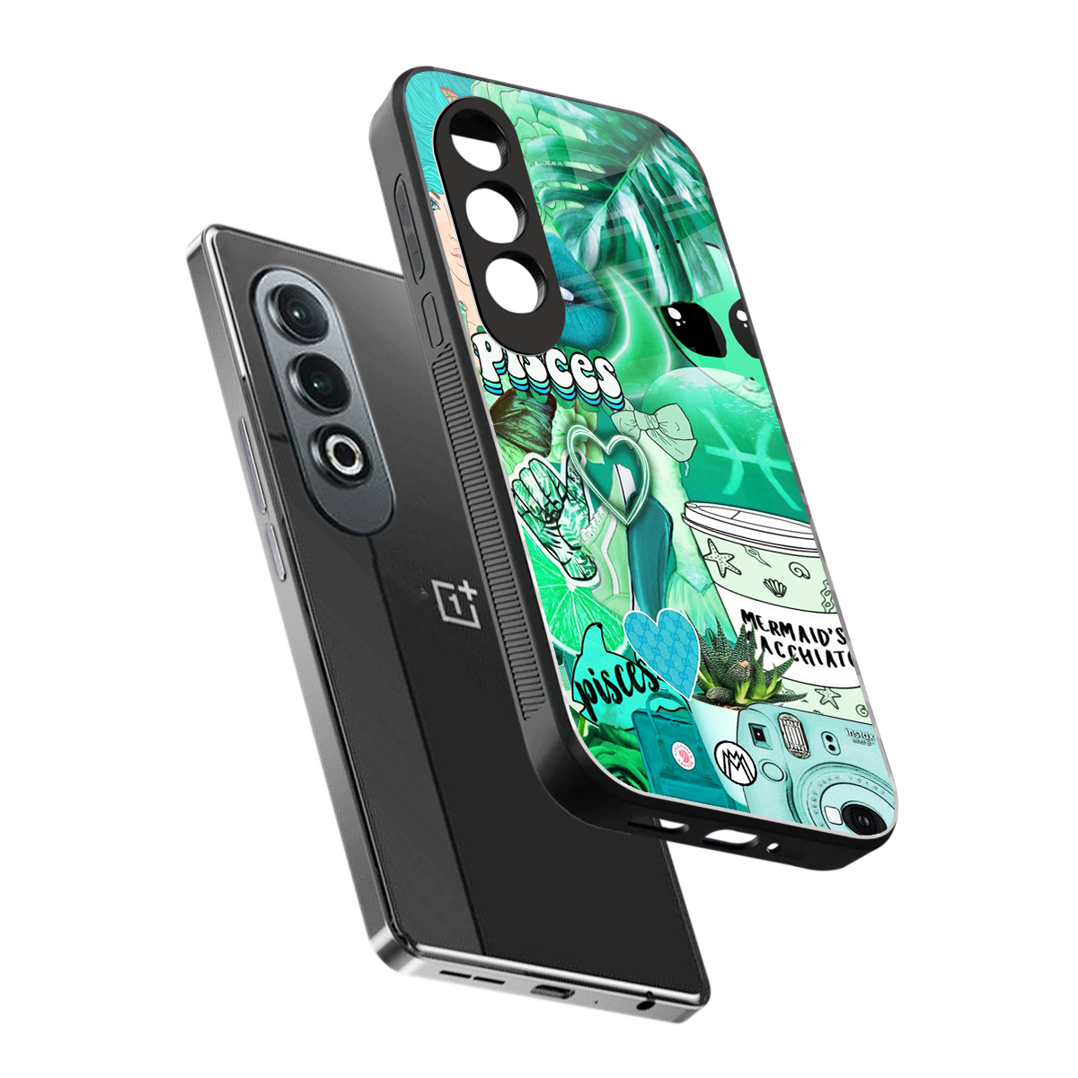 pisces aesthetic collage back phone cover | glass case for oneplus nord ce 4