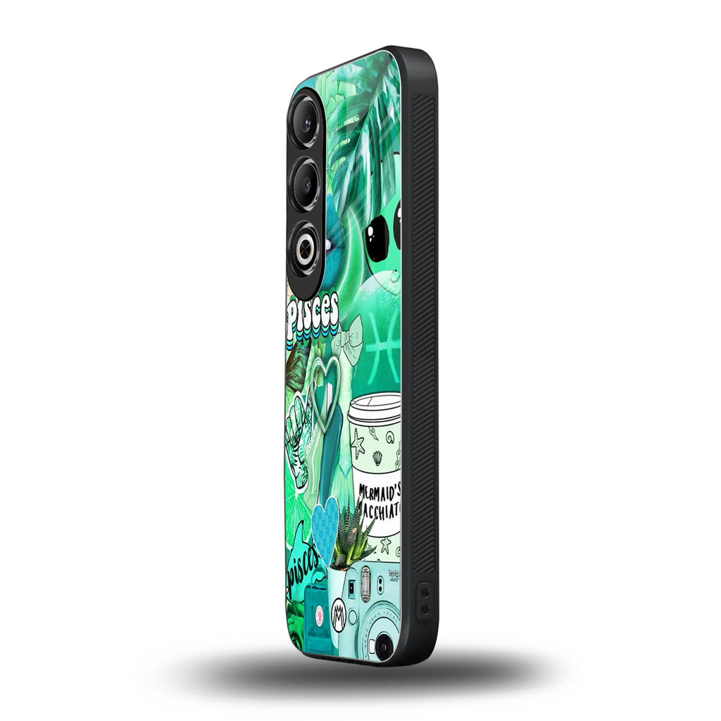 pisces aesthetic collage back phone cover | glass case for oneplus nord ce 4