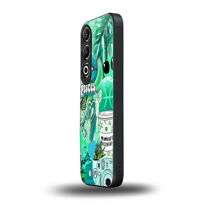 pisces aesthetic collage back phone cover | glass case for oneplus nord ce 4