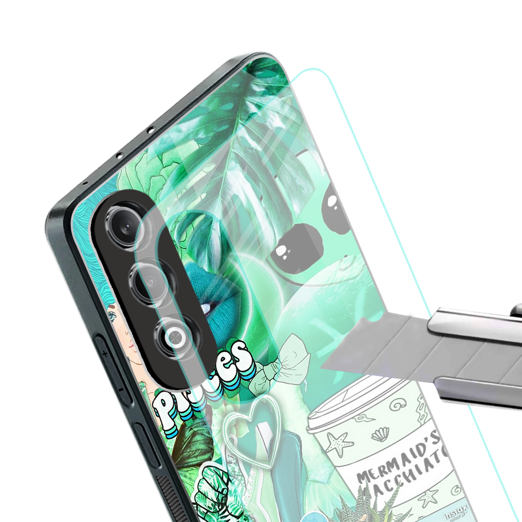 pisces aesthetic collage back phone cover | glass case for oneplus nord ce 4