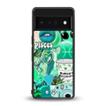pisces aesthetic collage back phone cover | glass case for google pixel 6 pro