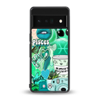 pisces aesthetic collage back phone cover | glass case for google pixel 6 pro