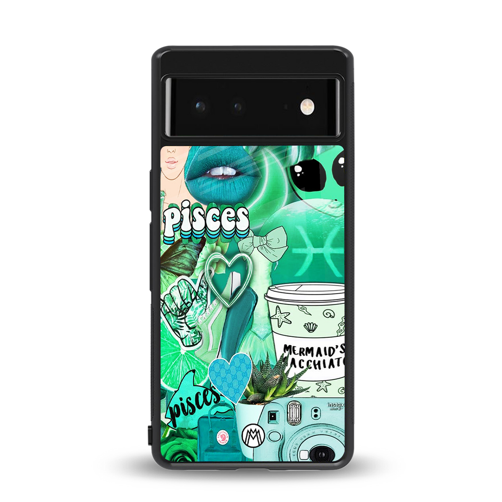 pisces aesthetic collage back phone cover | glass case for Google Pixel 6A
