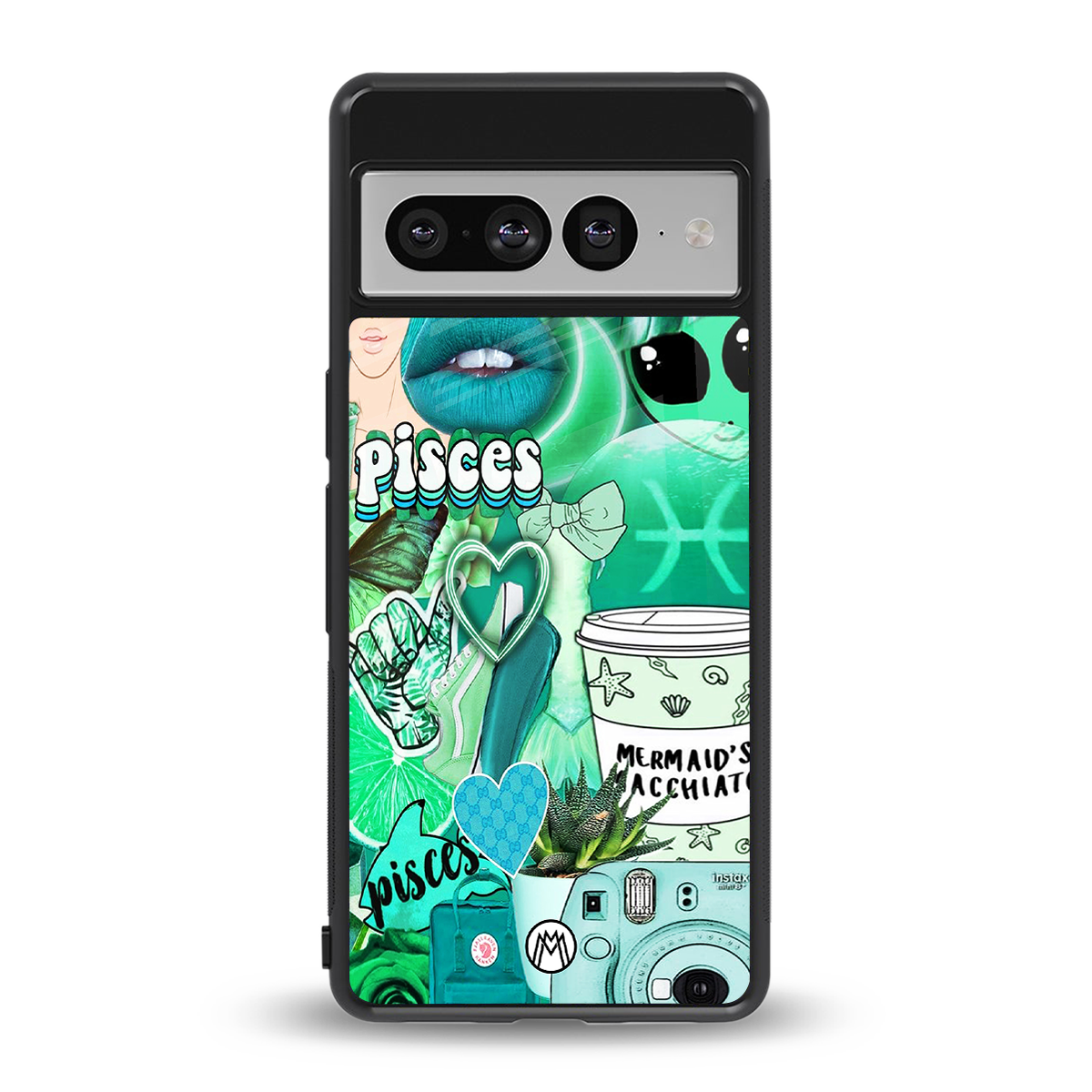 pisces aesthetic collage back phone cover | glass case for google pixel 7 pro